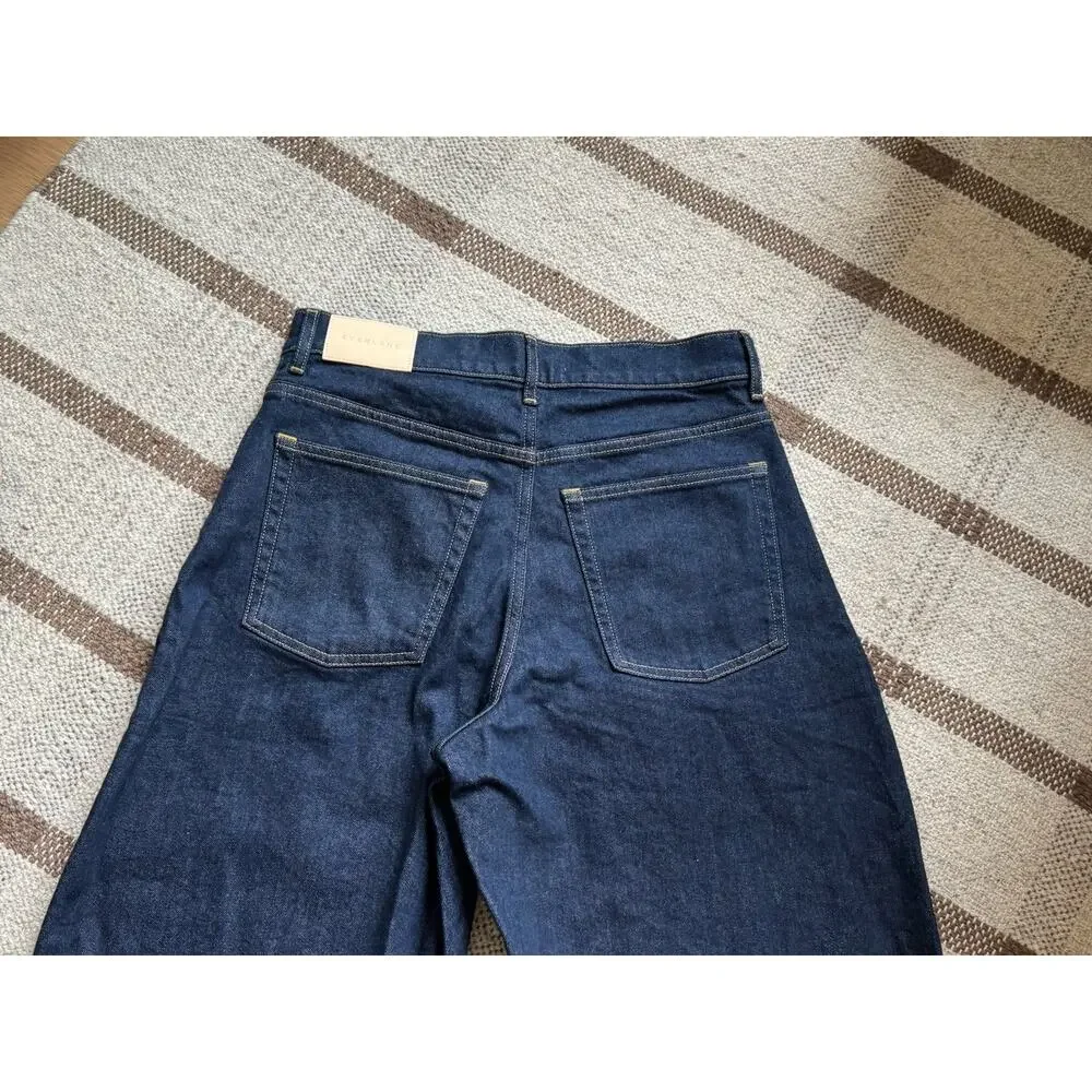 Everlane The Way High Curve Jeans Pure Blue Barrel 29R Dark Wash - Picture 9 of 9